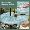 thumbnail image 5 of Round Outdoor Tablecloth with Umbrella Hole and Zipper, Turquoise Coastal Tablecloth with Elastic Waterproof, Nautical Coral Starfish Shell Octopus Sea Patio Table Covers for 31" - 35" Pool Tables, 5 of 9