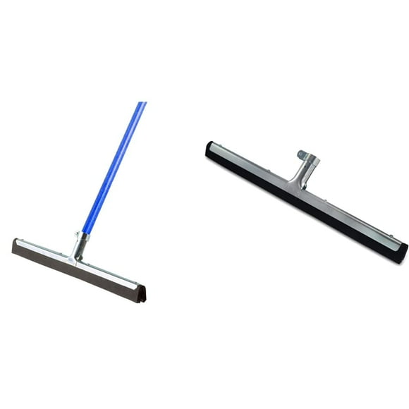 Ettore 18-inch Floor Squeegee with Metal Handle (1 Count) + Unger 18-Inch Moss Rubber Floor Squeegee