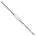thumbnail image 2 of 14k WG Figaro Link Soft Diamond Shape ID Bracelet (Weight: 8.98 Grams, Length: 8 Inches), 2 of 3
