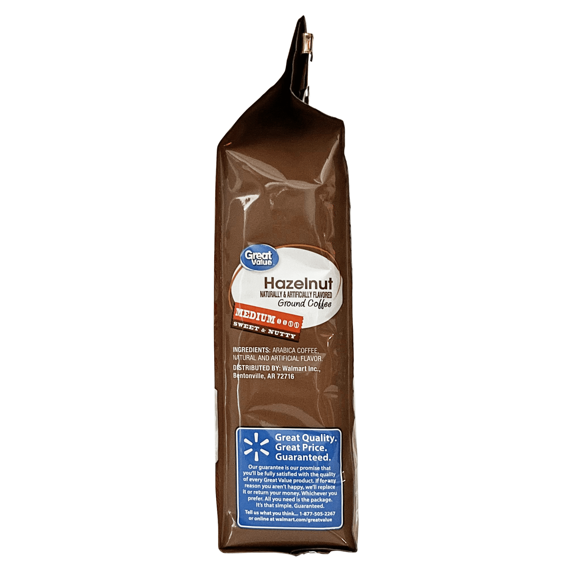 Great Value Hazelnut Medium Roast Ground Coffee, 12 oz Bag