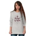 thumbnail image 3 of Jesus Christ Risen Easter Believe God Women's Long Sleeve T Shirt Brisco Brands L, 3 of 6