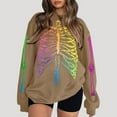 thumbnail image 2 of zaveiop Halloween Gothic Skeleton Sweatshirts for Women Punk Skull Oversized Graphic Sweater Y2k Long Sleeve Apparel Pullover (Multicolour, XL), 2 of 4