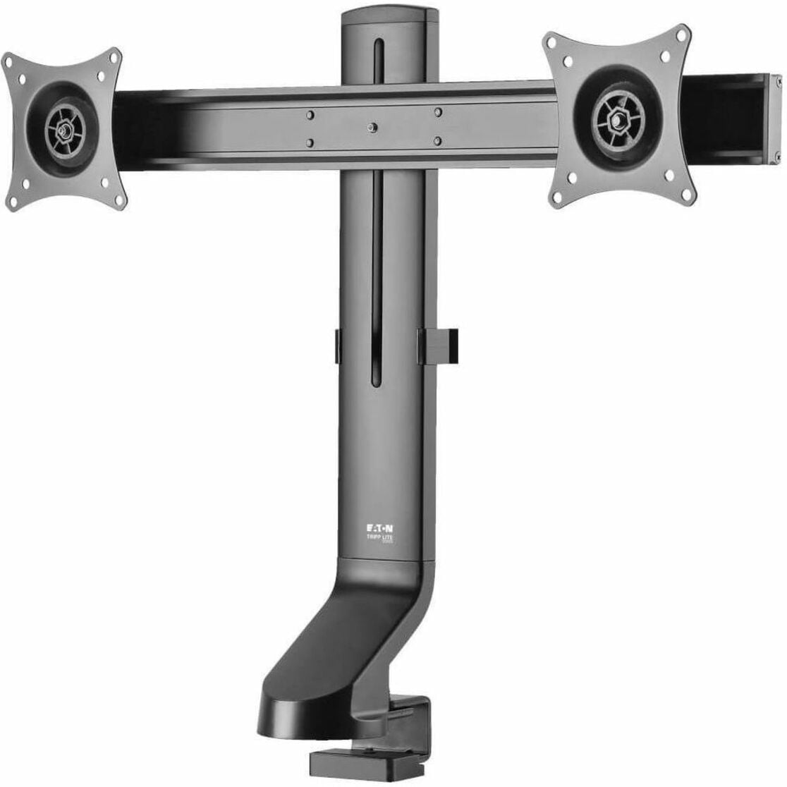 Tripp Lite Dual-display Monitor Arm With Desk Clamp And Grommet Height Adjustable, 17" To 27" Monitors Mounting Kit For 2 Lcd Displays Steel Black Screen Size: 17"-27" Clamp Mountable