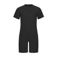 thumbnail image 5 of YiZYiF Girls Boys Special Needs Adaptive Clothing Anti-Strip Romper Short Sleeve Zip Back Jumpsuit Black 4, 5 of 7