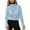 Blue, variant on Women's Mid-Neck Lightweight Knit Sweater Long Sleeve Solid Color Loose Fit Sweatshirt Comfort Pullover Top For St Patricks Day Outfits,Size:M
