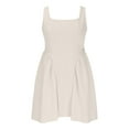 thumbnail image 5 of SMihono Homecoming Party Dresses for Women Sexy Square Neck Cinched Waist Low Cut Corset Mini Dress Backless Bow Tie Sundress White L, 5 of 7