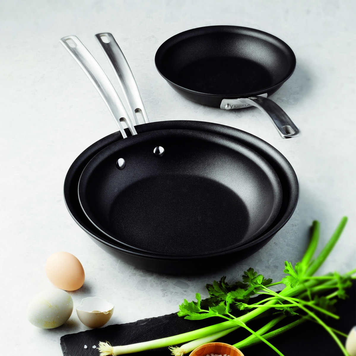 Signature NonStick Hard Anodized 3Piece Sauté Pans
