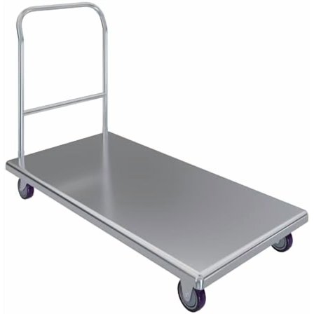 Stainless Steel Platform Cart. 24 in. Wide x 48 in. Long x 32 in. High. Push Dolly Flatbed Cart with Handle.$$Tools