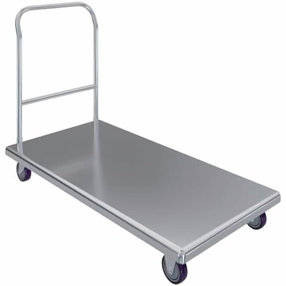 Stainless Steel Platform Cart. 24 in. Wide x 48 in. Long x 32 in. High. Push Dolly Flatbed Cart with Handle.$$Tools