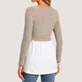 thumbnail image 6 of Bearsland Women's Maternity Clothes Nursing Top Crew Neck Long Sleeve Color Block Knit Breastfeeding Shirt, 6 of 7