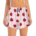 thumbnail image 4 of Lsque Strawberry Printed Women's Running Shorts with Liner Pockets,Elastic Quick Dry Workout Athletic Gym Yoga Shorts,Womens High Waist Shorts-, 4 of 9
