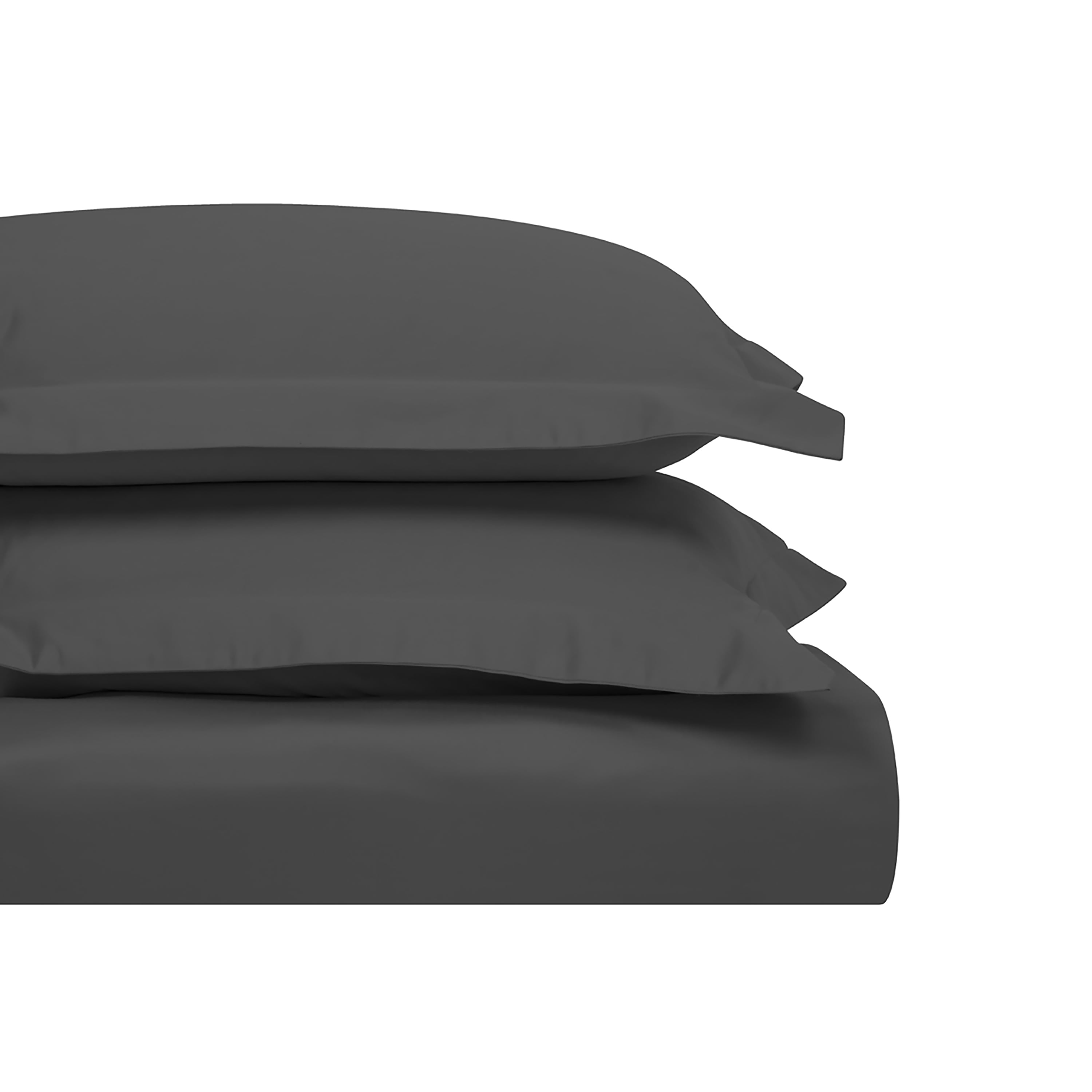 Superior Egyptian Cotton 1200 TC Solid Charcoal Duvet Set, Full/Queen
