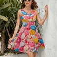 thumbnail image 3 of Pastel Rainbow Lollipop Sleeveless Dress Women Summer Evening Dresses Ladies Sundress, 3 of 7