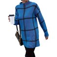 thumbnail image 2 of Checkered Knit Sweater for Women Fall Winter Casual Mock Neck Pullover Striped Sweaters Color Block Tops Royal Blue L, 2 of 9
