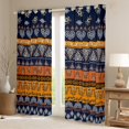 thumbnail image 2 of jejeloiu Retro Boho Flowers Black Out Curtains,Bohemian Exotic Style Curtains Pack of 2 (42x63 Each),Blue Orange Bedroom Curtains For Girls Kids,Super Cozy Room Decor, 2 of 6