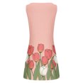 thumbnail image 5 of mtvxesu Robes pour Filles, Robe Débardeur d'Été Décontractée Ample à Imprimé Floral pour Femmes, Robe de Plage Ajourée Sans Manches, Robes Midi, 5 of 5