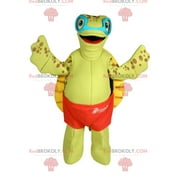 BIGGYMONKEY Turtle REDBROKOLY mascot with swimsuit and sunglasses