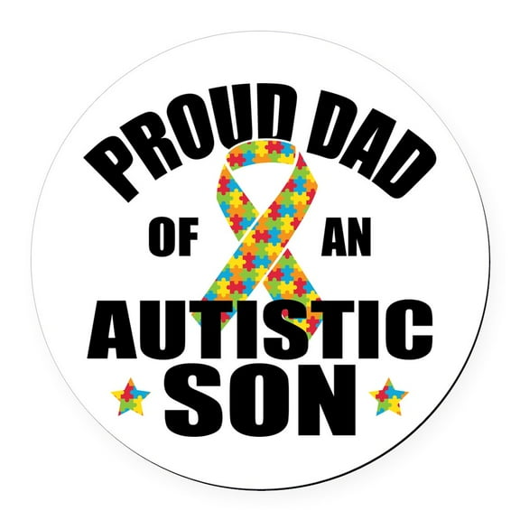 CafePress - Autism Dad - Round Car Magnet