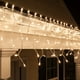 Set of 100 Clear White Mini Incandescent Icicle Lights with