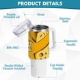 thumbnail image 4 of Cheeses Full 40 oz Tumbler with Handle Insulated&nbsp;Travel Mug&nbsp;Lid Straw Leak Proof Steel Vacuum Water Bottles Glasses Fits in Car Cup Holder, 4 of 7