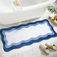 thumbnail image 2 of Microfiber Scalloped Bath Rug Non Slip Absorbent Bathroom Rugs Scalloped Bath Mat Cute Preppy Bath Mat for Bathroom Bathtub Shower Floor Carpet Accessories - 50*80cm, 2 of 7