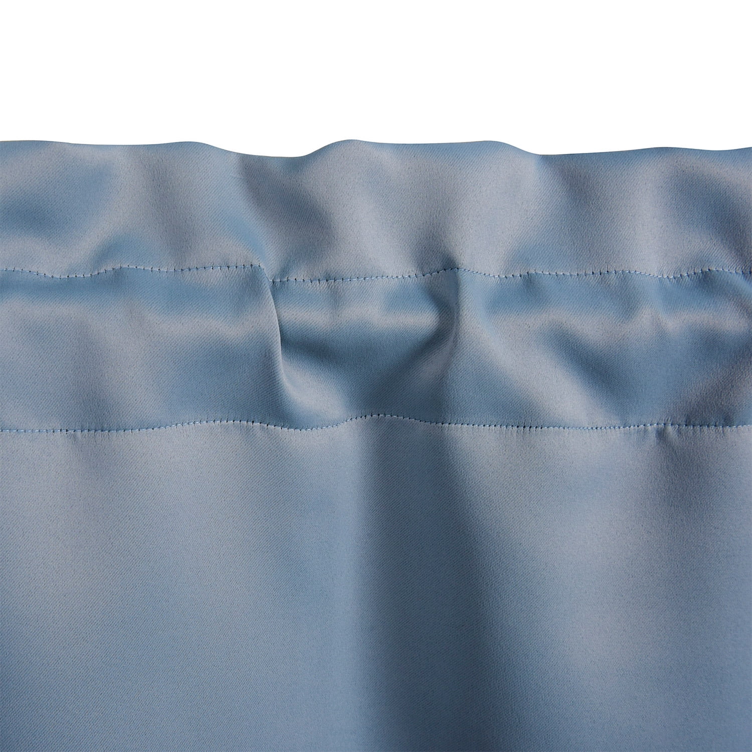 HIG Blue Scalloped Half Curtain with blackout for Kitchen,2 Panels,30"x 24"