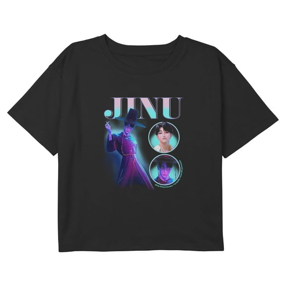 Girls KPop Demon Hunters Jinu Saja Boy Montage Cropped T-Shirt