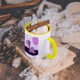 thumbnail image 5 of 3dRose, Cute Baby Purple Dinosaur Scene, 11oz Two-Tone Yellow Mug, 5 of 7