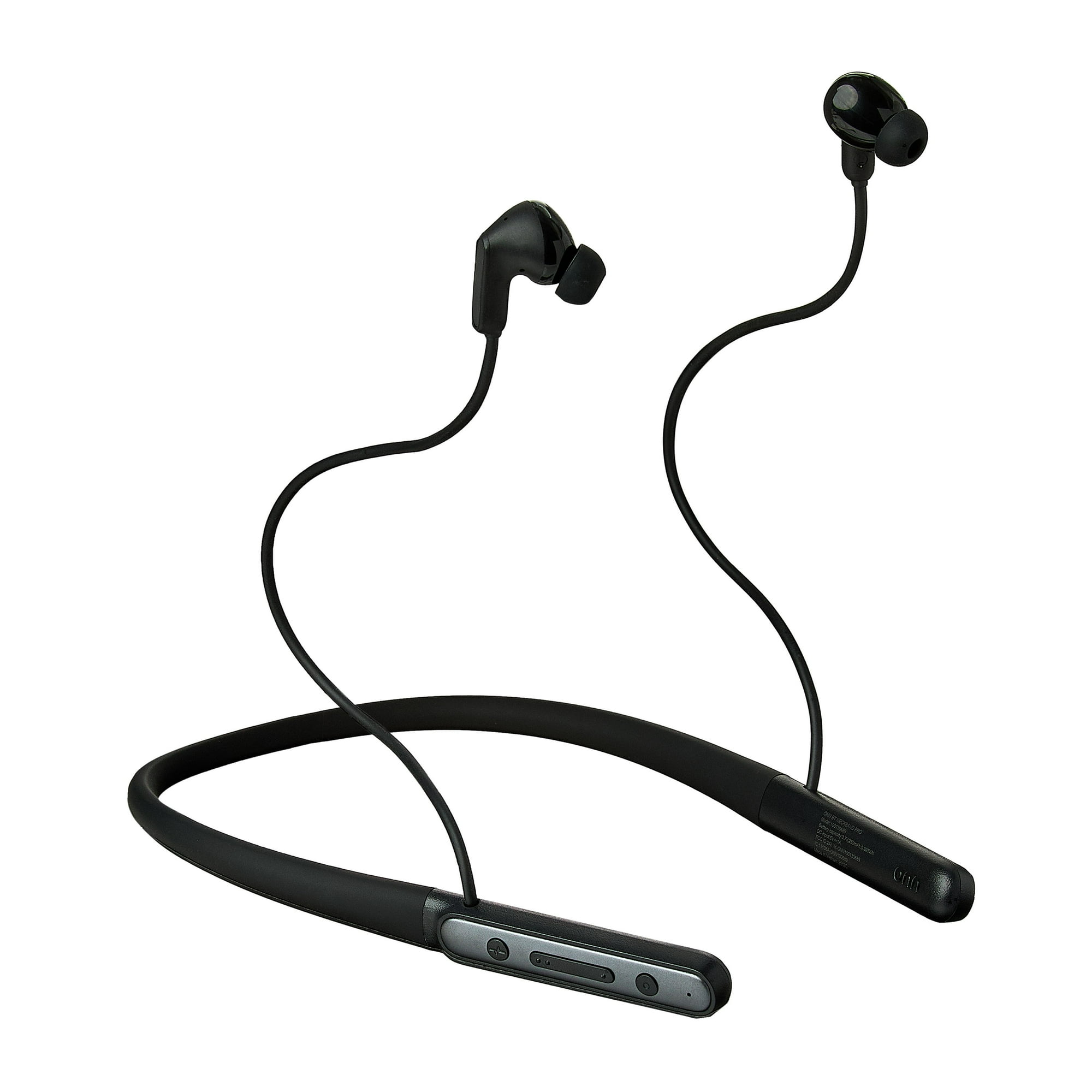 onn Active Noise Canceling Bluetooth Neckband Earphones Black
