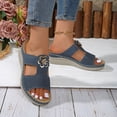 thumbnail image 3 of Womens Orthopedic Wedge Slides Sandals for Plantar Fasciitis Comfortable Arch Support Dressy Slip on, 3 of 6