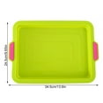 thumbnail image 2 of AMERTEER Kitchen Silicone Square Cake Baking Pan Non-Stick Baking Tray with Thickened Handle High-heat Resistant Bakeware Green, 2 of 8