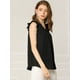 thumbnail image 4 of Blusa vintage Allegra K sin mangas con volantes Negro XS, 4 of 6