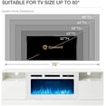 thumbnail image 2 of 70” TV Stand with 36” Electric Fireplace, Large Modern Media Entertainment Center with Storage Cabinet and 12 Colors LED Lights for TVs Up to 80", White, 2 of 18