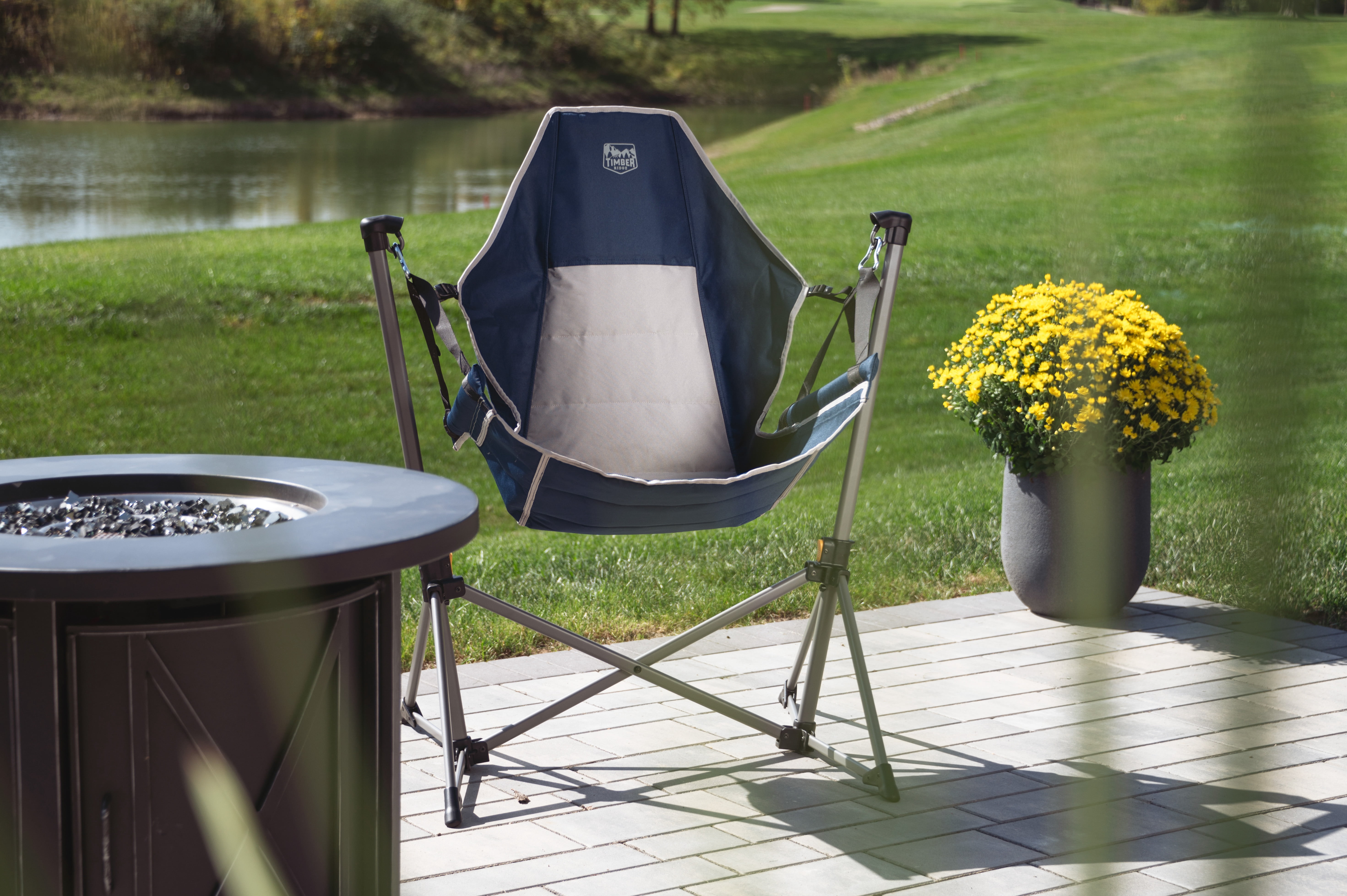 Timber Ridge Portable Hammock Chair with Carry Bag, Folding Outdoor Chair 300 lbs Capacity, Navy