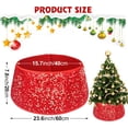 thumbnail image 2 of Collier de Sapin de Noël, Collier de Sapin de Noël à Paillettes Rouges pour Arbres Artificiels, Jupe de Sapin de Noël de 23,6 Pouces, Couvre-Base de Support d'Arbre, Boîte de Base d'Arbre, Anneau d'Arbre de Décoration pour la Maison des Fêtes, 2 of 7