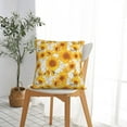 thumbnail image 5 of Fuzoiu White Marble Pattern Sunflower Print Square Pillow Cover,Hidden Zipper Design,Luxury Square Pillow Case, Throw Pillow,Couch Cushion-20"x20", 5 of 7