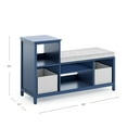 thumbnail image 2 of Martha Steward Kids' Reading Nook - Navy: Children's Bedroom Multi-Purpose Book Bench and Toddler Toy Storage Bookshelf with Bins, 2 of 6