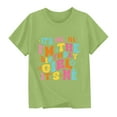 thumbnail image 2 of Frwgonr Toddler Girls T-shirts Short Sleeves Blouse Crewneck Birthday Graphic Summer Kids Tee Tops 2-15 Years, Green, 2 of 5