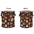 thumbnail image 2 of 50L Extra Large Popup Hamper Collapsible Laundry Basket With Zippered Lid 15.7x18.5in Pumpkin Faces, 2 of 7