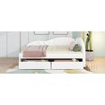 thumbnail image 4 of White Twin Size PU Upholstered Daybed with 2 Drawers and Cloud-Shaped Guardrail, Wood Slat Support, Ideal for Bedroom or Living Room, No Box Spring Required, 4 of 5