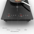 thumbnail image 5 of VBGK Double Induction Cooktop, 2000W 2 Burner Electric Countertop 12 inch Hot Plate with Touch Control, Timer, Child Lock for Home Kitchen Cooking, 5 of 8