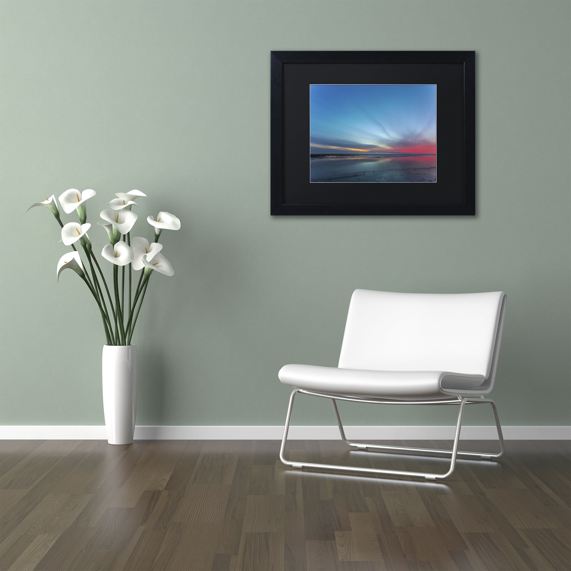 Chris Moyer 'Blue Hour' Black Matted Framed Art