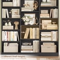 thumbnail image 5 of Homfa Triple Row 6-tier Bookshelf, 74 in Tall Bookshelf with 17 Open Display Shelves, Large Bookcase for Office Living Room, Black, 5 of 9