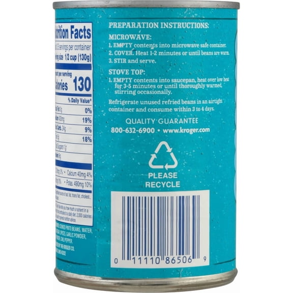 Kroger Fat Free Refried Beans 16 oz - Pack of 1