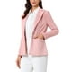 thumbnail image 4 of Inspire Chic Conjunto Blazer de Ante Sintético para Mujer con Solapa y Mangas Largas, Chaqueta para Trabajar, Color Rosa, 4 of 6