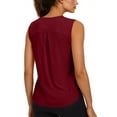 thumbnail image 5 of UPPADA Womens Active Sleeveless Tank Top Back Pleated Workout Shirts Loose Fit Comfy Stretchy Tank Tops for Gym Yoga ,wine tank tops S, 5 of 7