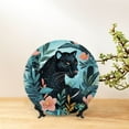 thumbnail image 6 of Zufioo Black Panther Floral Illustration Print Bone China Decorative Plate, Ceramic Dinner Plate with Stand Ceramic Decoration Homewares-6in, 6 of 6