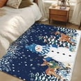thumbnail image 5 of Christmas Area&nbsp;Rug 4x6ft Blue Snowman Elk Floral Eucalyptus Leaf Blue Non-Slip&nbsp;Washable Square&nbsp;Rugs Soft Felt Indoor Floor Mat for Bedroom Kitchen Living Room Bathroom, 5 of 9