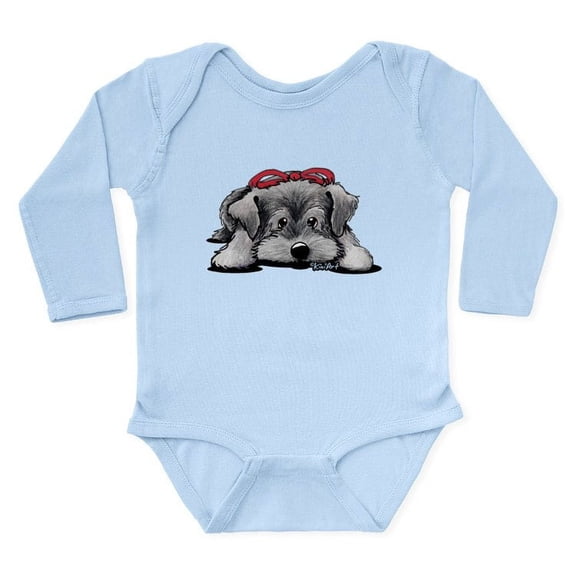 CafePress - Kiniart Schnauzer Long Sleeve Infant Bodysuit - Long Sleeve Cotton Baby Bodysuit