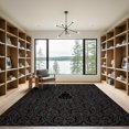 thumbnail image 2 of ODIKA 9'x12' Washable Area Rug Low Pile, Flatwoven, Vintage Motif Minimalist Gothic Damask Phase Arch Mystical Goth Flowing Dynamic for Great Room, Indoor Concept, Large Living, 2 of 7